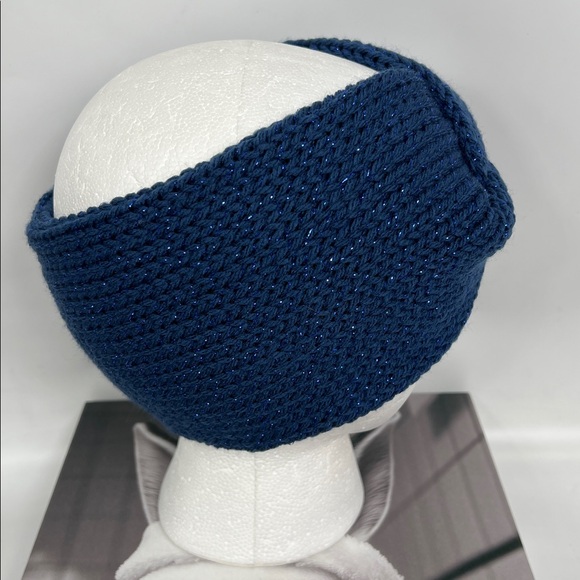 Navy Blue Knitted Headband Ear Warmer - Picture 3 of 3